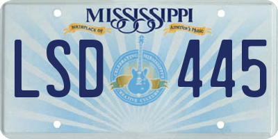 MS license plate LSD445