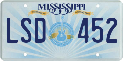 MS license plate LSD452
