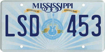 MS license plate LSD453