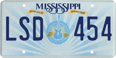 MS license plate LSD454