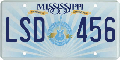 MS license plate LSD456