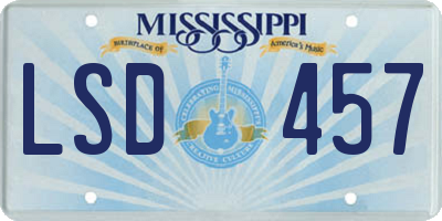 MS license plate LSD457