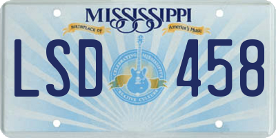 MS license plate LSD458