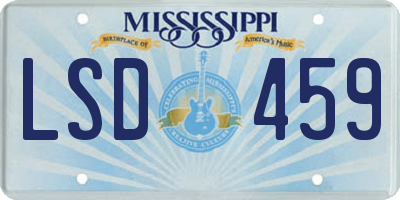 MS license plate LSD459