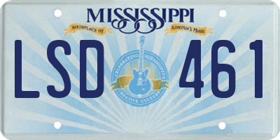 MS license plate LSD461