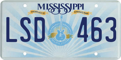 MS license plate LSD463