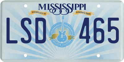 MS license plate LSD465
