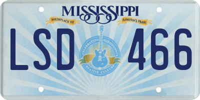 MS license plate LSD466