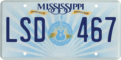 MS license plate LSD467