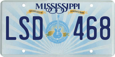 MS license plate LSD468