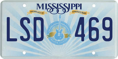MS license plate LSD469