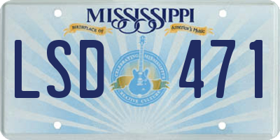 MS license plate LSD471