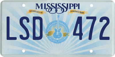 MS license plate LSD472