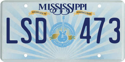 MS license plate LSD473