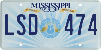 MS license plate LSD474