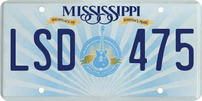 MS license plate LSD475