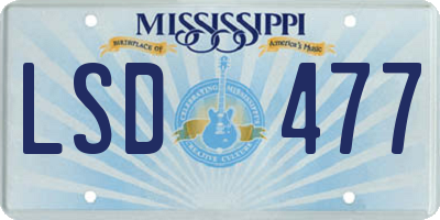 MS license plate LSD477
