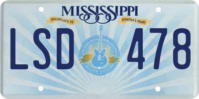 MS license plate LSD478