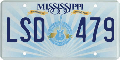 MS license plate LSD479