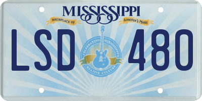 MS license plate LSD480