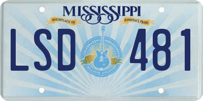 MS license plate LSD481