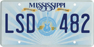 MS license plate LSD482