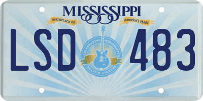MS license plate LSD483