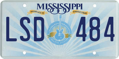 MS license plate LSD484