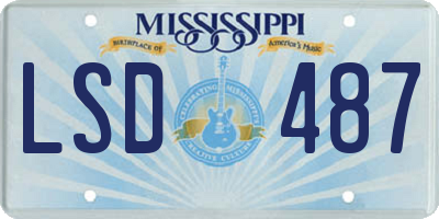 MS license plate LSD487