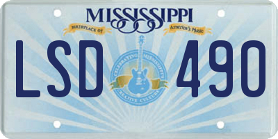 MS license plate LSD490