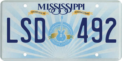 MS license plate LSD492