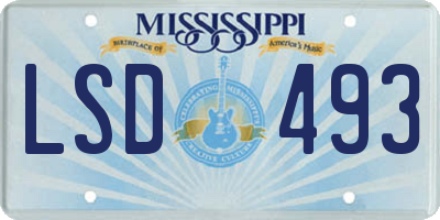 MS license plate LSD493