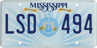 MS license plate LSD494