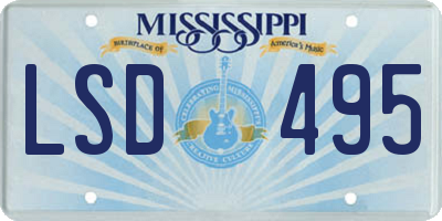MS license plate LSD495