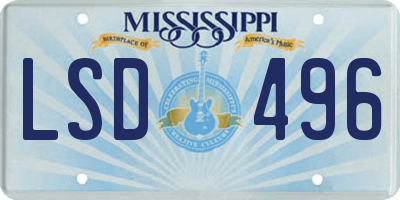 MS license plate LSD496
