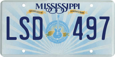 MS license plate LSD497