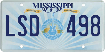 MS license plate LSD498