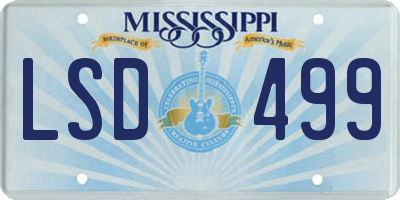 MS license plate LSD499