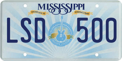 MS license plate LSD500