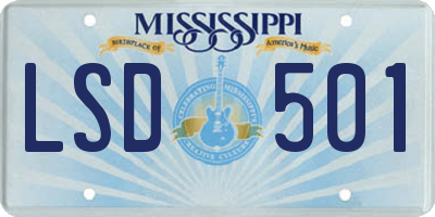 MS license plate LSD501