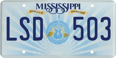 MS license plate LSD503