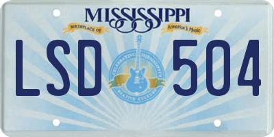 MS license plate LSD504