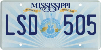 MS license plate LSD505
