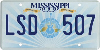 MS license plate LSD507