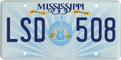 MS license plate LSD508