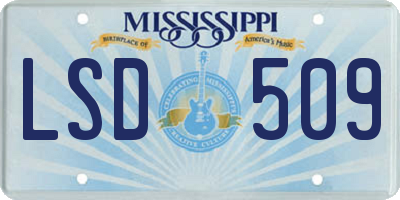 MS license plate LSD509