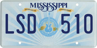 MS license plate LSD510