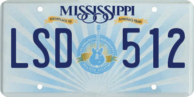 MS license plate LSD512