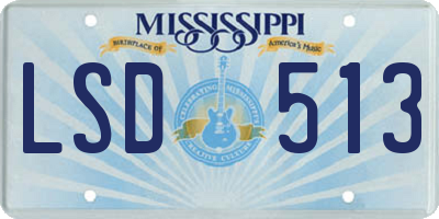 MS license plate LSD513