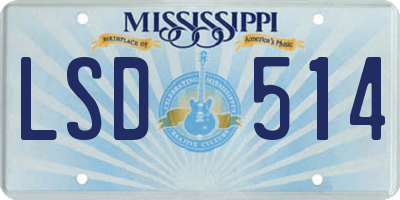 MS license plate LSD514
